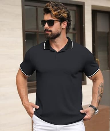 GEEK LIGHTING 3 Pack Mens Polo Shirts Short Sleeve Athletic Polo for Men Casual Moisture Wicking T-Shirts with Pocket - Image 5