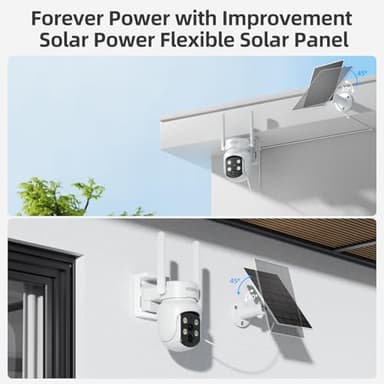 KCSNYO Solar Security Cameras Wireless Outdoor, 4MP Solar Powered, 4 Cam kit, Color Night Vision, 360° PTZ, 500G HDD Local Recording, No Monthly Fees - Image 4