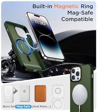 Temdan Magnetic Compatible with iPhone 14 Pro Max Case, [Built-in Invisible Kickstand][Compatible with MagSafe] [Military Grade Shockproof] Slim Translucent Matte Phone Case for iPhone 14 Pro Max 6.7" - Image 5