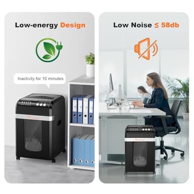 Bonsaii 200-Sheet Auto Feed Paper Shredder, 60 Minutes Nonstop Heavy Duty Shredders, 8.1 Gallon Large Bin Office Document Shredder, Micro-Cut/High Security P-4 Commercial Grade Shredder (C283-A) - Image 5