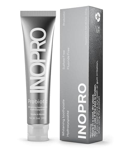 InoPro Natural Whitening Hydroxyapatite Toothpaste with Probiotic for Sensitive Teeth, Fluoride Free Enamel Repair Remineralizing Toothpaste, SLS Free, Baking Soda, Coconut Oil, 5oz - Image 1