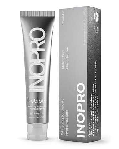 InoPro Natural Whitening Hydroxyapatite Toothpaste with Probiotic for Sensitive Teeth, Fluoride Free Enamel Repair Remineralizing Toothpaste, SLS Free, Baking Soda, Coconut Oil, 5oz - Image 1