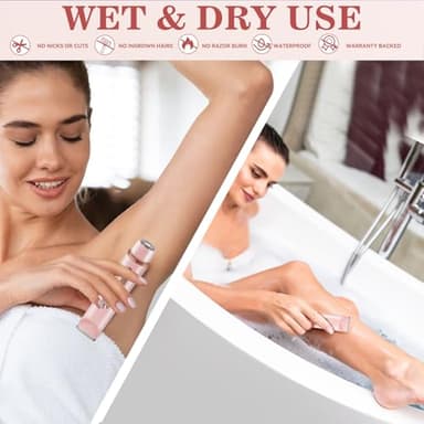 Bikini Trimmer for Women 2in1 High Power Epilators Hair Removal Waterproof Electric Razors Women's Electric Razor Pubic Hair Trimmer Shaver for Women for Ladies Pubic, Face, Underarms, Legs (Pink) - Image 4