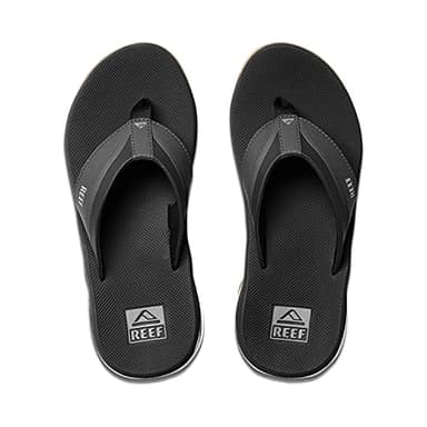 Reef Anchor Mens Beach Flip Flop, Water Friendly, Cushioning Heel Airbag, Black/Silver, 9 - Image 3