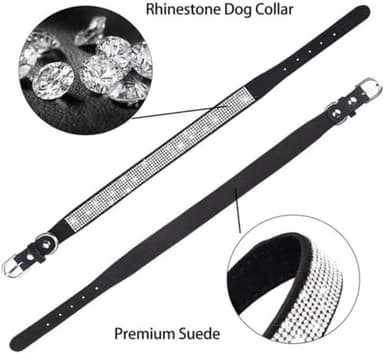 Teal Rhinestone Dog Collar,Cute Rhinestone Dazzling Sparkling Pretty Bling Crystal Diamond Pet Puppy Collars for XXS XS Small Medium Large Dogs Girls Cats,XS - Image 4