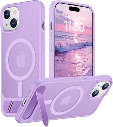 Temdan Magnetic Compatible with iPhone 15 Case, [Built-in Invisible Kickstand][Compatible with MagSafe] [Military Grade Shockproof] Slim Translucent Matte Phone Case for iPhone 15 6.1" - Image 1