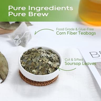 FullChea - Soursop Leaves Tea Bags, 40 Teabags - Premium Soursop Graviola Leaves - Hojas De Guanabana Tea - Non-GMO - Caffeine-free - Improve Digestion, Support Healthy Skin & Sleep - Image 4