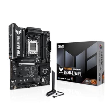 ASUS TUF GAMING B850-E WIFI AMD AM5 B850 ATX motherboard, DDR5, PCIe 5.0 Ready, M.2 slots x3, Wi-Fi 6E, 2.5Gb Ethernet, DisplayPort, HDMI,USB 20Gbps Type-C, USB 10Gbps Type-C, BIOS FlashBack, AuraSync - Image 1
