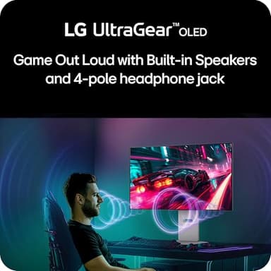LG ‎32GS95UV 32-inch Ultragear OLED Gaming Monitor 4K UHD 1440p 240Hz 0.03ms DisplayHDR True Black 400 AMD FreeSync Premium Pro NVIDIA G-Sync HDMI 2.1 DisplayPort Tilt/Height/Swivel Stand White - Image 9