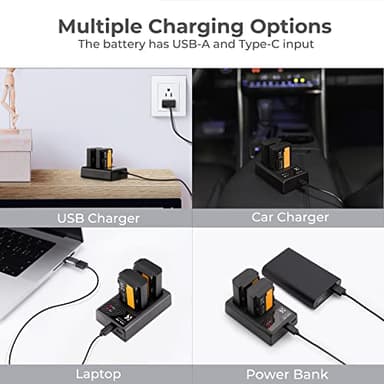 K&F CONCEPT NP-FZ100 2280mAH Battery and Dual Slot Charger Set for Sony A7iii, A7iv, A7C, A6700, A6600, ZV-E1, ZV-E10ii, FX3, FX30, A9, Alpha 9, Alpha 9S, A9S, A7R3, A7R4 Camera Batteries - Image 5