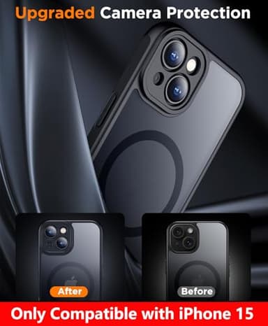 SPIDERCASE Only for iPhone 15 Case, Magnetic with [2 Tempered Glass Screen Protector] [Full Camera Protection] Anti-Scratched Slim Phone Case for iPhone 15 6.1”, Black - Image 6