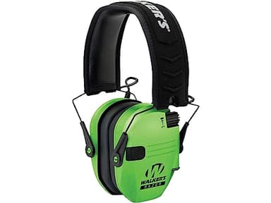 Walker's Razor Slim Ultra Low Profile Compact Design Adjustable Range Shooting Hunting Hearing Protection Electronic Earmuffs, Viz Green