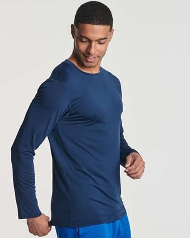 Real Essentials 4 Pack: Mens Long Sleeve Dry Fit T Shirts Hiking Fishing Workout Gym Work Sun UPF 50 Wicking Running Tee, Set 7, Medium - Image 4