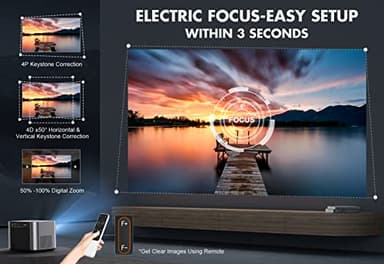 VIZONY FHD 1080P Projector 4K Support, 800ANSI 5G WiFi Bluetooth, Outdoor With Full-Sealed Engine/Electric Focus/4P4D/PPT/Zoom, Home Movie Compatible W/iOS/Android/PC/TV - Image 5