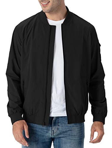 Rdruko Men's Windbreaker Lightweight Bomber Jacket Causal Fashion Light Jacket(Black, US M) - Image 1