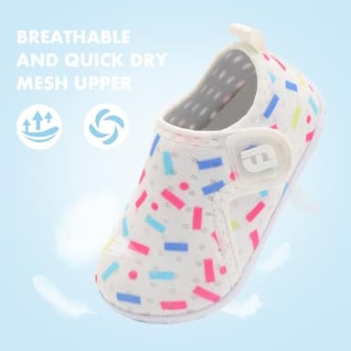 Baby Boys Girls Water Shoes Toddler Sports Sandals Barefoot Kids Aqua Sneakers Beach Swim Pool River Shoe Color Stripe 12-18 Months Infant - Image 3