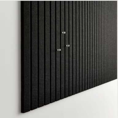 VIVELDA Large Cork Boards for Walls Black Felt Board Alternative - Slat Wall Paneling, Felt Bulletin Board Tiles for Office Decor, Push pin Board Office Wall Organizer -12-Pack (Black) - Image 3