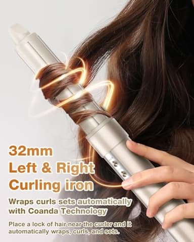 7MAGIC 6 in 1 Multi Hair Styler Dryer Brush, 110,000 RPM High-Speed, Negative Ionic, Fast Drying for Professional Blow Dry, Curling, Volumizing, Straightening and Styling, Gold - Image 4