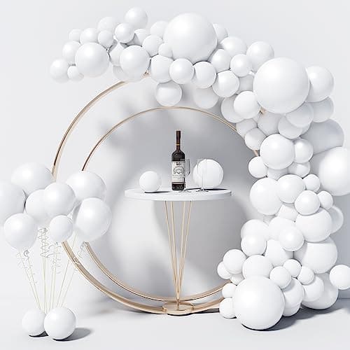 130PCS White Balloons Different Sizes 18" 12" 10" 5" Balloon Garland Arch Kit perfect for Birthday Party, Graduation, Baby Shower, Wedding, Holiday Decoration and Anniversary (White balloons) - Image 1