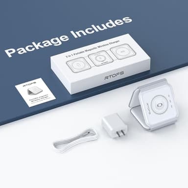 Wireless Charger 3 in 1,RTOPS Magnetic Travel Wireless Charging Station Multiple Devices,GaN 3 in 1 Charging Station,Compatible for iPhone16/15/14/13/Pro/Max,iWatch,AirPods4/3/2/Pro(Adapter Includes) - Image 7