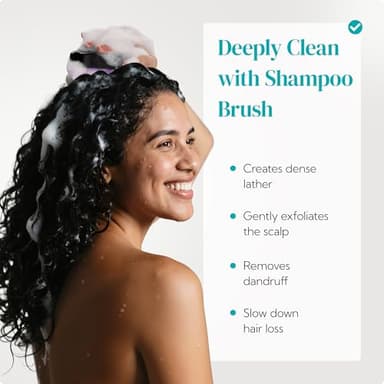 HEETA Hair Scalp Massager Shampoo Brush 2 Pack, Soft Silicone Bristles to Remove Dandruff, Waterproof Hair Scrubber for Both Wet Dry Hair, Suitable for Men & Women (Green & Black) - Image 3