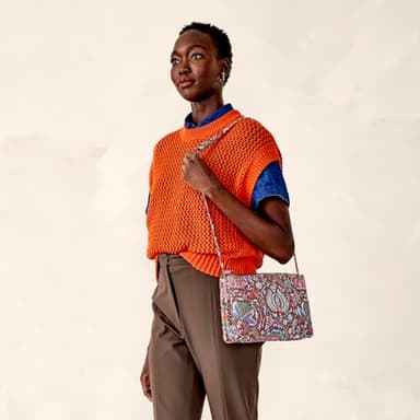 Vera Bradley Women's Premium Cotton Foxbury Crossbody Bag, Marrakesh Cinnamon, One Size - Image 6