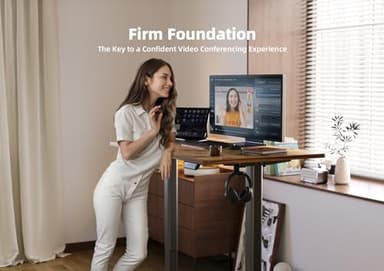 YDN Standing Desk, Electric Adjustable Height Stand up Desk, 63x24 Inches Sit Stand Home Office Desk with Splice Board, Rustic Brown Top - Image 8