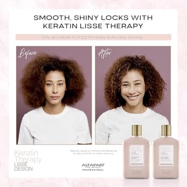 Alfaparf Milano Lisse Design Keratin Shampoo and Conditioner Set - Sulfate Free - Anti-Frizz - Maintains & Enhances Professional Keratin Therapy Treatment - Keeps Hair Smooth & Straight - Image 2