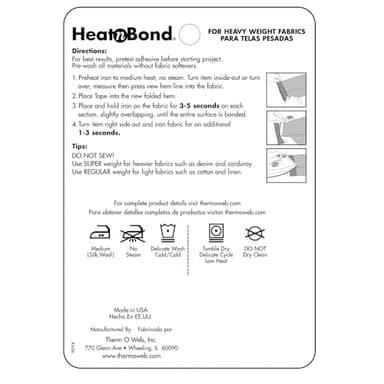 HeatnBond Hem Iron-On Adhesive, Super Weight, 3/4 Inch x 8 Yards, White - Image 2