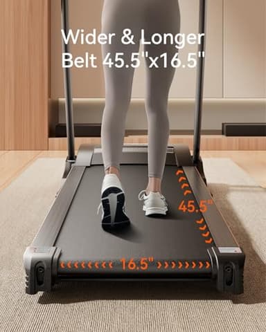 RENESTAR Treadmills for Home, Treadmill with 0-15% Auto Incline, 3HP Folding Treadmills for Running Walking with 300LBS Weight Capacity, Incline Treadmill Equipped with Bluetooth & Pulse Monitor - Image 7