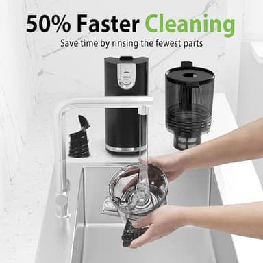 Cold Press Juicer, 6.5" Extra Large Feed Chute Juicer Machines, 350W Slow Masticating Juicer Machines with High Juice Yield for Whole Vegetables & Fruits, BPA Free, Titanium Gray, Easy to Clean - Image 6