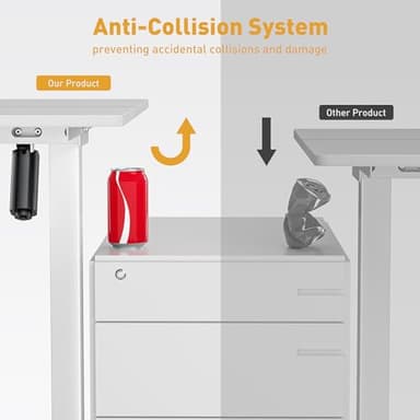 VVENACE 48 x 24 Inch Electric Standing Desk Adjustable Height,Sit Stand Up Desk with Wheels,Home Office,Rising Desk,Computer Workstation, Gaming Work (Spliced Desktop,White) - Image 9