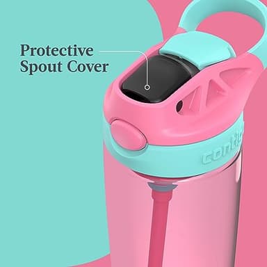 Contigo Aubrey Kids Water Bottle, 2-Pack, 20oz, Azalea/Jade & Blue Raspberry.Azalea, Spill-Proof Lid, Dishwasher Safe, BPA Free - Image 7