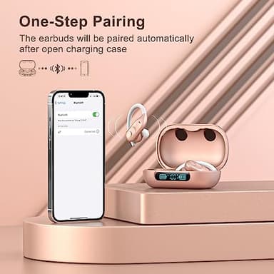 Wireless Earbuds Bluetooth Headphones 130Hrs Playtime with 2500mAh Wireless Charging Case LED Diaplay Hi-Fi Waterproof Over Ear Earphones for Sports Running Workout Gaming - Image 6