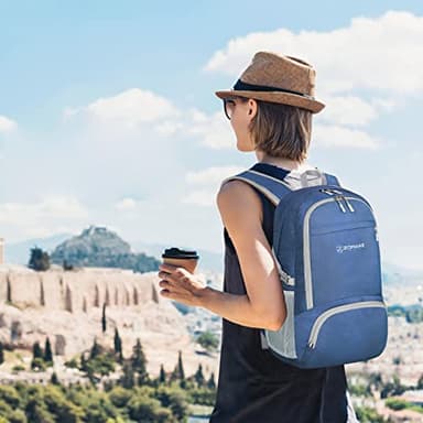 ZOMAKE Lightweight Packable Backpack 30L, Foldable Hiking Backpacks Water Resistant Compact Folding Daypack for Travel(Navy Blue) - Image 2