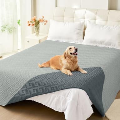 hyha Waterproof Dog Blanket, Soft Pet Bed Blankets, Waterproof Sofa Couch Cover for Dogs Washable, Reversible Pet Couch Covers for Sofa Furniture (82x102 Inch, Grey/Dark Grey) - Image 1