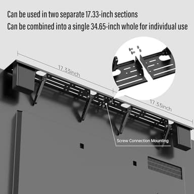 CABTE Steel TV Top Shelf- Adjustable Screen Shelf Floating Stand with 2 Storage Boxes,Computer Screen Shelf for Soundbar, Media Boxes, Game Console, Router and Home,34.65×4.33inch - Image 7