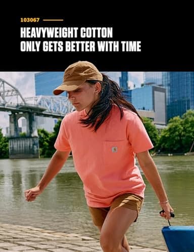 Carhartt Womens Loose Fit Heavyweight Short-Sleeve WK87 Workwear Pocket Short Sleeve T-Shirt (Regular Sizes), BlackBerry Heather, X-Large US - Image 3