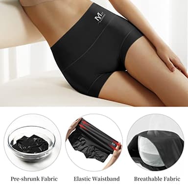 MEIYATING Boy Shorts Underwear for Women Cotton Compression Plus Size High Waisted Boxers Briefs Panties Boyshort 4 Pack - Image 4
