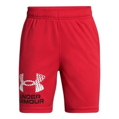 Under Armour Boys Tech Logo Shorts, (600) Red / / White, Large - Image 1