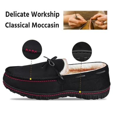 MIXIN Mens Slippers Indoor Outdoor Memory Foam House Shoes Anti-Slip Moccasins Slippers for Men - Image 4