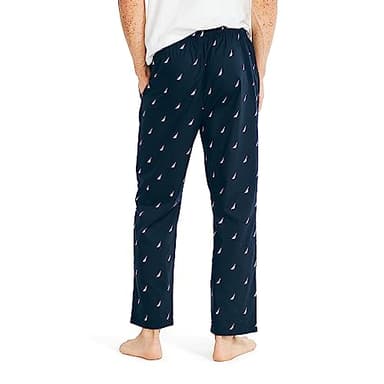 Nautica Men's Soft Woven 100% Cotton Elastic Waistband Sleep Pajama Pant, Maritime Navy, X-Large - Image 2