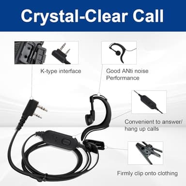 Baofeng UV-5R Ham Handheld Radio, 3800mAh Baateeries 8 Watt with TIDRADIO Wireless Programmer Long Range Two Way Radios Walkie Talkies Dual Band USB Rechargerable 3800mAh Battery Earpiece 2 Pack - Image 4