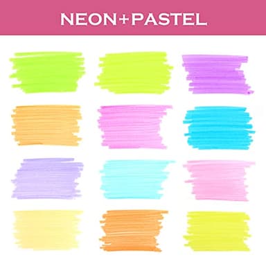 WRITECH Retractable Highlighters Assorted Colors: Chisel Tip Click Aesthetic Highlighter Marker Pens Pack Multi Colored Ink No Bleed Smear for Highlighting Journaling (12ct Neon+Pastel) - Image 3