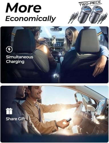 LISEN for iPhone 17 Super Fast Car Charger USB C [Alloy] 2 Pack 54W Type C Car Charger Fast Charging Cigarette Lighter Adapter for iPhone Air 17 16 15 Pro Max Plus,Samsung Galaxy S25/S24,Android - Image 7