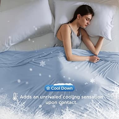 Bedsure Blue Cooling Blanket for Hot Sleepers - Summer Cold Throw Blanket for Bed, Arc-Chill Lightweight Summer Bedding, Cool Thin Ice Cold Cooled Throws with Rayon Derived from Bamboo, 50x70 - Image 2