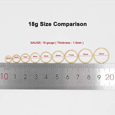 FANSING 18g 7mm Nose Hoop 18 Gauge Hinged Seamless Piercing Jewelry Ring for Septum Helix Cartilage Earlobe Lip Daith Tragus Rook & Conch 18k Gold-plated Surgical Steel - Image 4