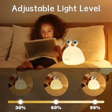 LEDHOLYT Night Light for Kids,Cute Silicone Nursery Slug Lamp for Baby and Toddler,Animal NightLight for Boys and Girls,Fun Squishy Night Lamp for Bedroom,Kawaii Bedside Lamp for Kids Room - Image 2