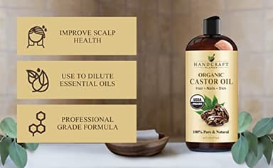 Handcraft Blends Organic Castor Oil - 16 Fl Oz - 100% Pure and Natural - Premium Grade Carrier Oil for Hair Growth, Eyelashes and Eyebrows - Hair and Body - Expeller-Pressed & Hexane-Free - Image 6