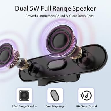 ZETIY USB Monitor Speaker, Portable Computer Soundbar for PC, Laptop, Desktop, Phone, Notebook - Plug and Play (Black) - Image 4